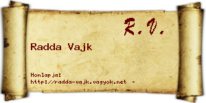 Radda Vajk névjegykártya